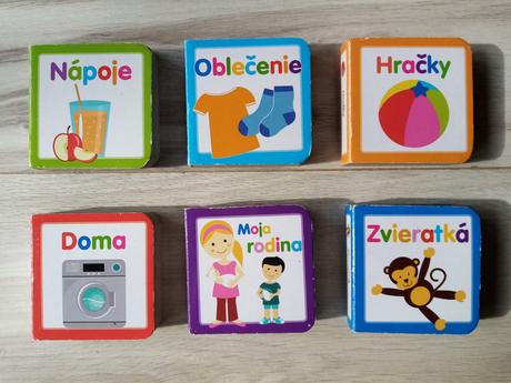 Leporelová šestica detských kníh-oblečenie,nápoje.,