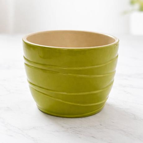 Zelený keramický kvetináč, 