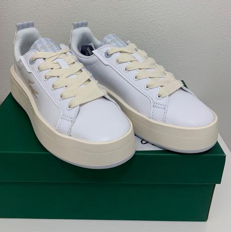 Nové kožené tenisky na platforme lacoste carnaby, lacoste,39