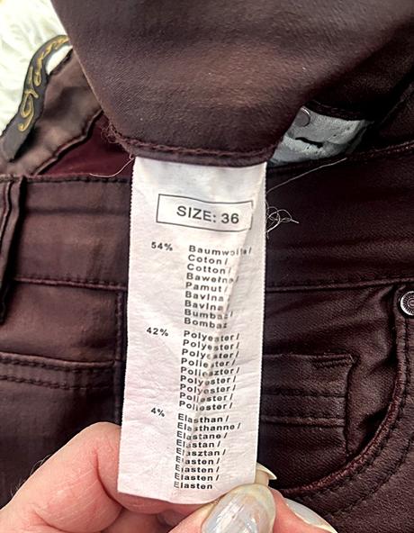 Damske bordove nohavice jeans, m