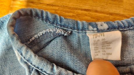 Riflový overal pre dievčatko, h&m,86