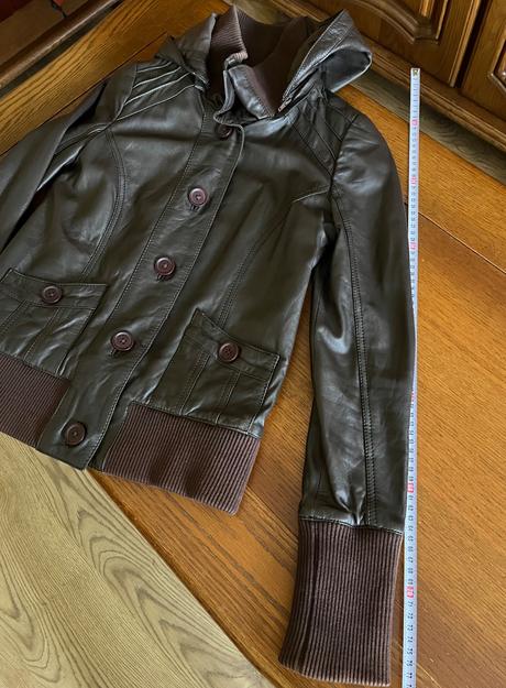Kožená bunda review s kapucňou, review,xs