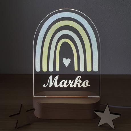Detská nočná lampa s vlastným menom dúha iv.,