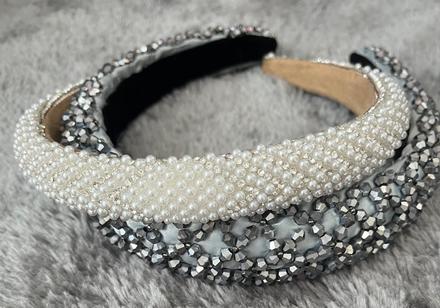 Štrasová a perličková čelenka,