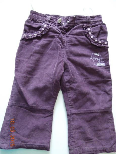 Menčestrové podšité nohavice, 80