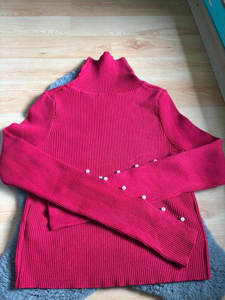 Ružový rolák s perlami, l