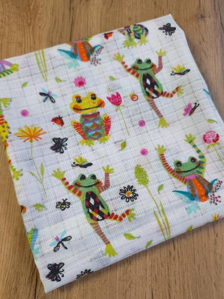 Bavlnená plienka veselé zabky, 