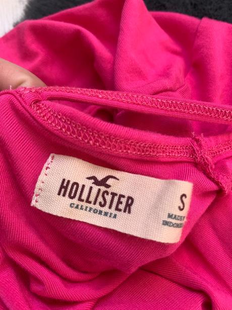 Hollister ružove tričko s holým chrbtom dlhy rukav, hollister,s