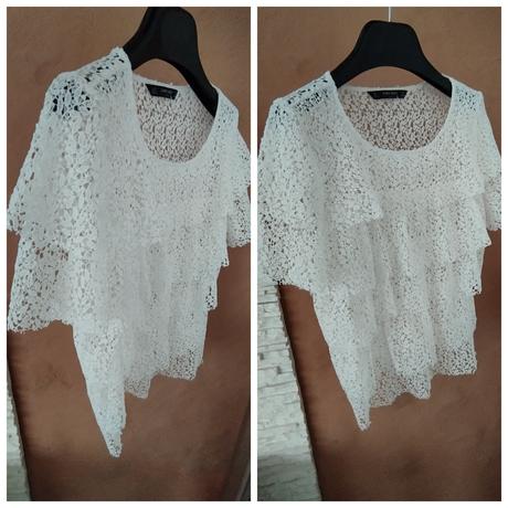 Zara čipkovaný top, zara