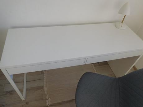 Stol písací biely  142 x 50 cm + stolička pevná,, 