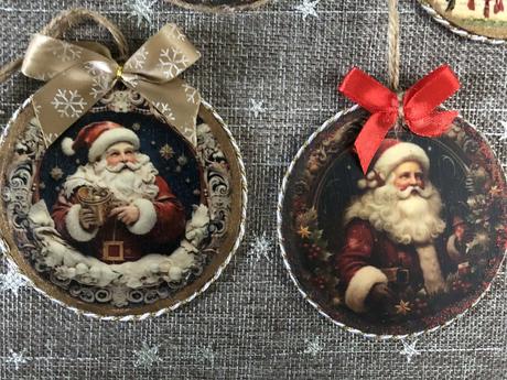 Handmade vianocne drevene ozdoby,9 cm,6 ks, 