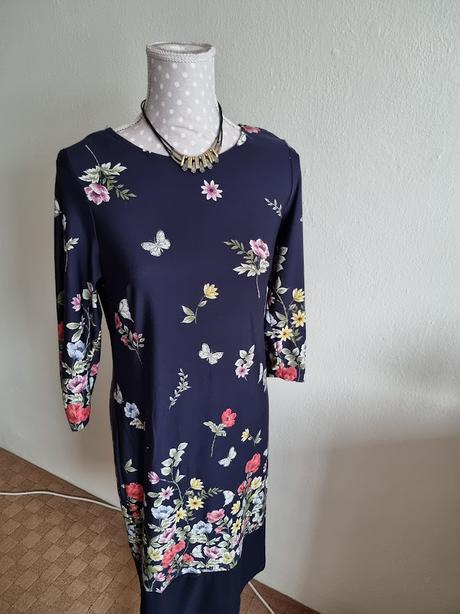 Tmavomodré elastické šaty f&f veľ. m, f&f,m
