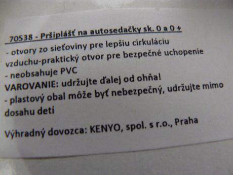 Pršiplášť na autosedačku/vajíčko - značka "reer", 