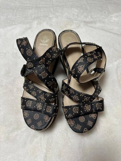 Tmavohnedé sandálky na platforme zn guess originál, guess,40
