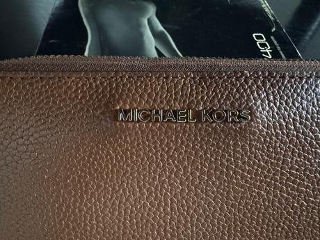 Michael kors peňaženka v tavej hnedej kozena, michael kors