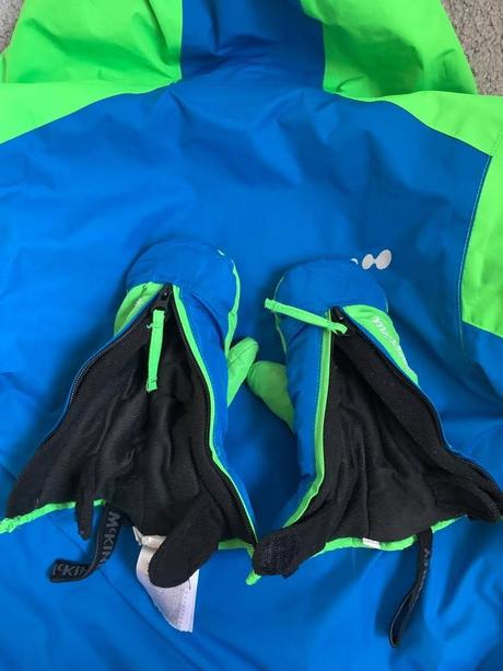 Chlapčenská lyžiarska bunda wedze a rukavice, decathlon,104