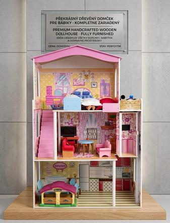 Veľký drevený domček pre bábiky, 