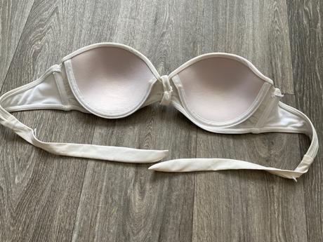 Plavková biela podprsenka, s