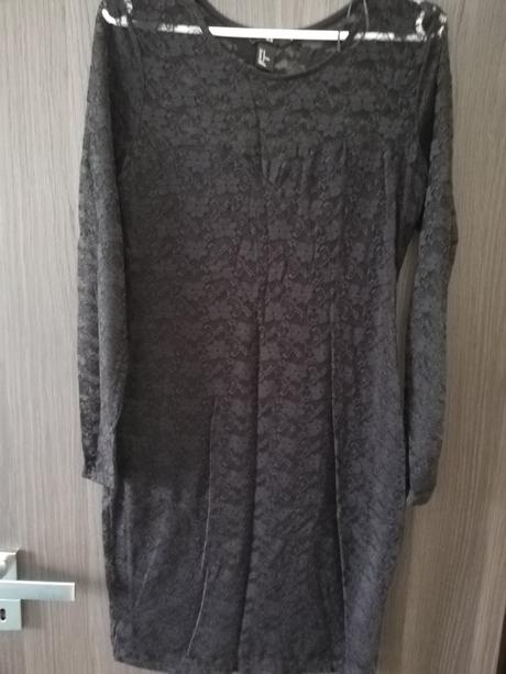 Čipkované šaty čierne, h&m,m