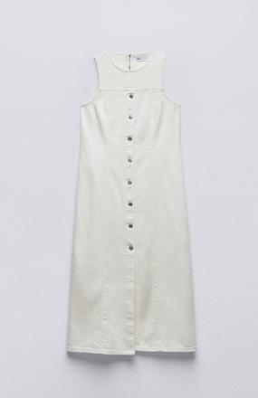 Biele denimové šaty zara, zara,l
