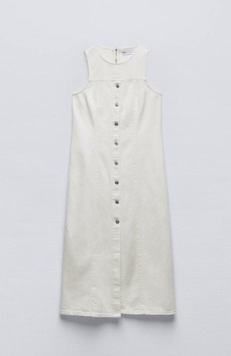 Biele denimové šaty zara, zara,l