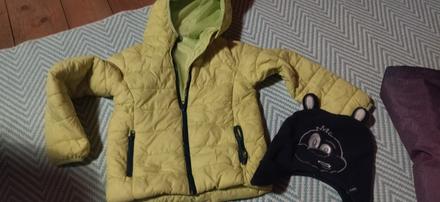 Bunda lupilu plus čiapka , prechodné adidastopánky, 104–116