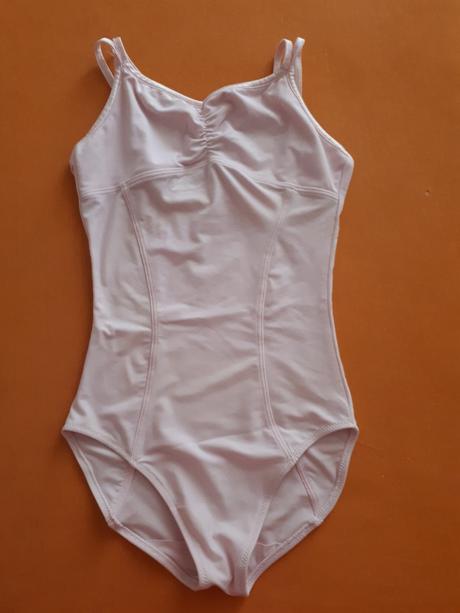 Bledoruzovy ramienkovy dres body na balet tanec, 116