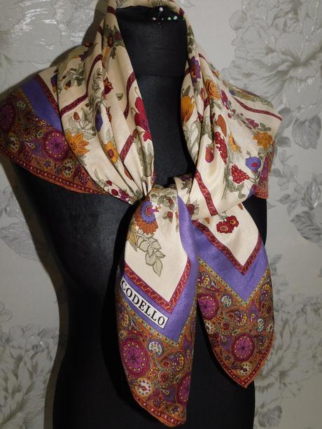 Codello kvalitná luxusna hodvabna elegantná šatka, xl