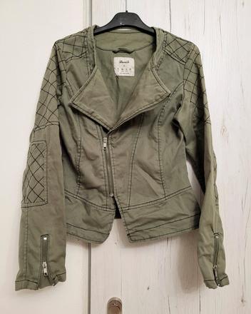 Riflova kaki zelena bunda na zips, denim co,s