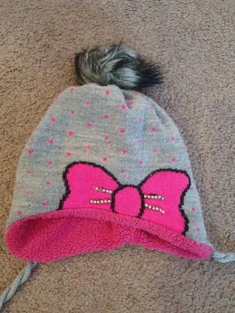 2x zimná čiapka dievčenska, h&m,86