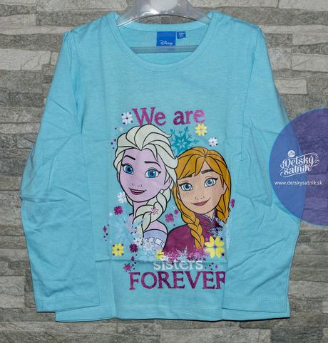 Modré disney tričko elsa a anna, disney,104 / 110 / 116 / 122 / 128