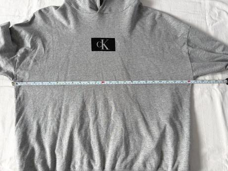 Mikina s kapucňou calvin klein sivá melír, calvin klein,l