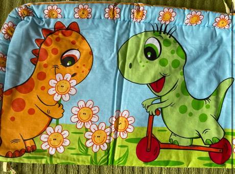 Hniezdo do detskej postieľky dino modrý, šírka (cm): 35,dĺžka (cm): 170