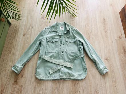 Perfektná mentolová džínsová bunda značky zara, zara,xs
