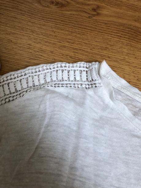 Biele bavlnené tričko s čipkou, esmara,s