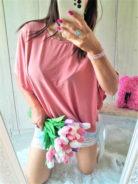 Lososové tričko-m/l, amisu,m