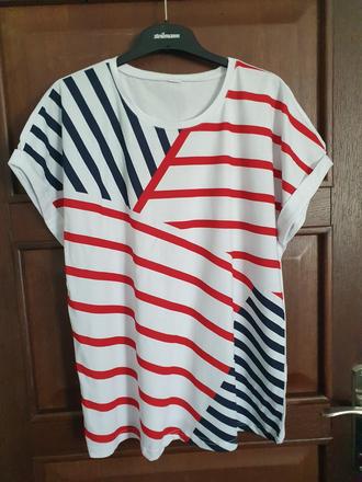 Biele pásikavé tričko, l