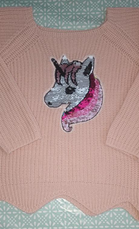 Ružový sveter s jednorožcom, 164
