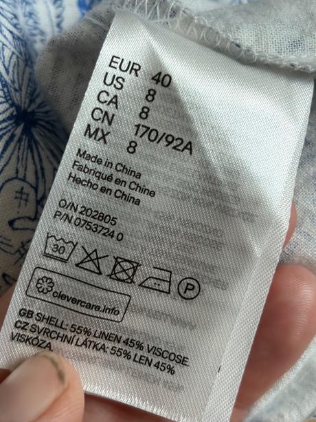 Hm viralne lanove saty velk 40 kvety zvierata, h&m,40