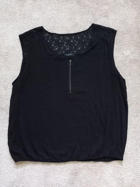 Blúzka - top bez rukávov čierny, amisu,xl