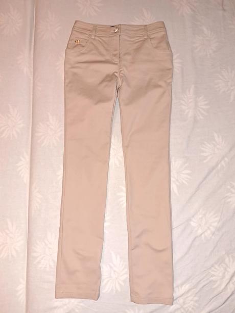 Úžasné krémové luxusné nohavice cavalli, 34