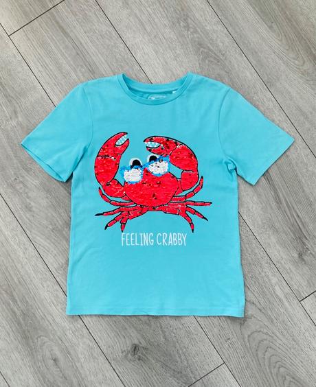 Krabie glitrové tričko v. 128, c&a,128