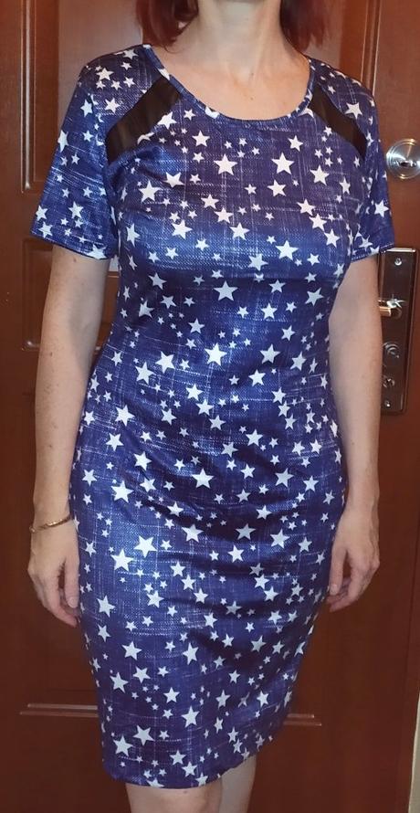 Elastické šaty s hviezdičkami, m