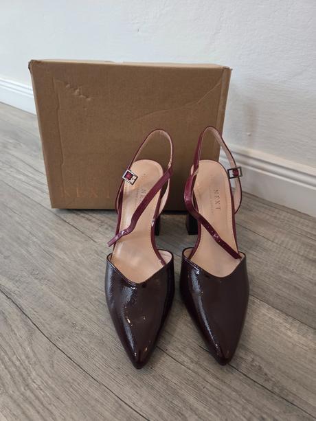 Bordové lakované lodičky, next,41