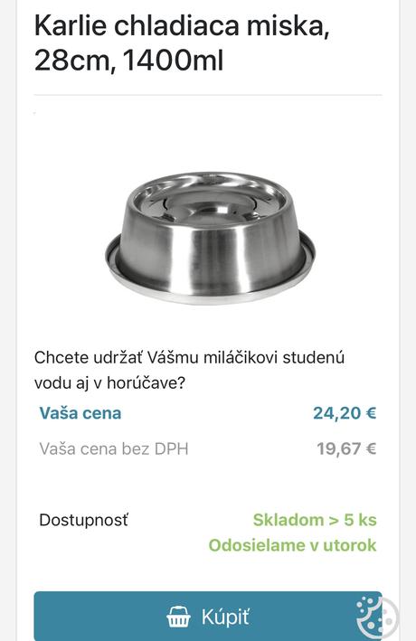 Chladiaca miska karlie 1400 ml 28 cm,