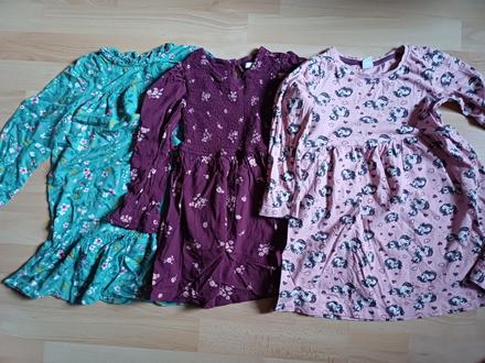3x šaty dlhy rukav, 116