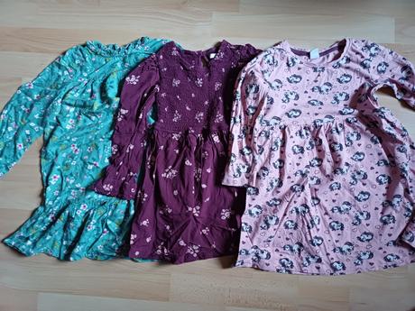 3x šaty dlhy rukav, 116