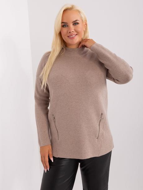 Dámsky predĺžený sveter pre moletky so stojačikom, xl / xxl / xxxl