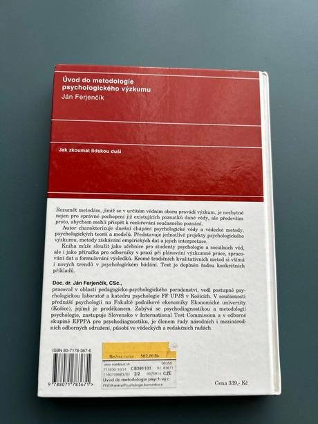 Úvod do metodologie psyhologického výzkumu, 