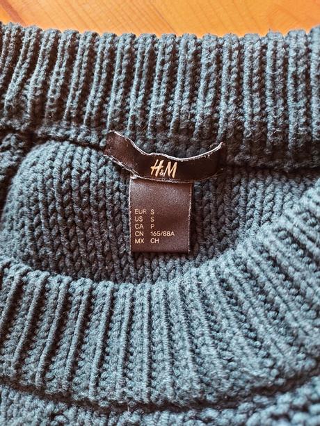 Tmavo zelený krátky pulóver hm s, h&m,s